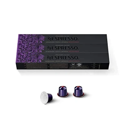 Afbeelding van NESPRESSO originele Arpeggio Decaffeinato, donker roosteren, compatibel met koffiezetapparaten, capsuleset van 30 koffiecapsules