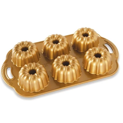 Afbeelding van Nordic Ware Tulband Bakvorm Anniversary Bundtlette Goud 6 Tulbanden