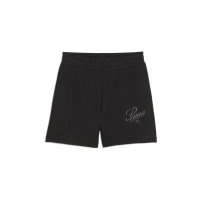Afbeelding van Puma ESS Script Hochgeschnittene Shorts, Dames, Maat: Small, Black