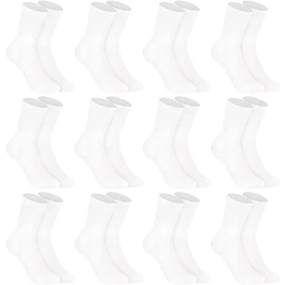 Afbeelding van L&amp;K II 12/24 paar sokken voor dames en heren, zakelijke sokken, zwart/wit, lang, katoen, uniseks, werksokken, wintersokken, 92216, 12 paar, 2027, wit, 35 38 EU