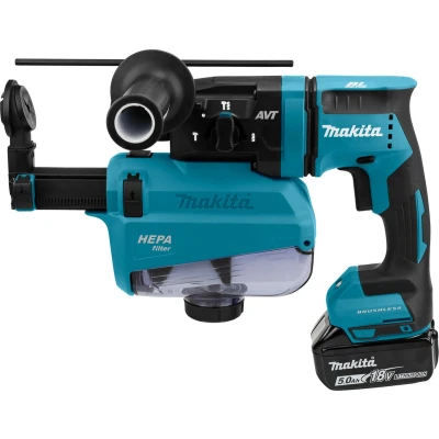Afbeelding van Makita DHR182TWJU 18V Li ion accu combihamer set (2x5.0Ah) incl. stofafzuiging en AWS in Mbox