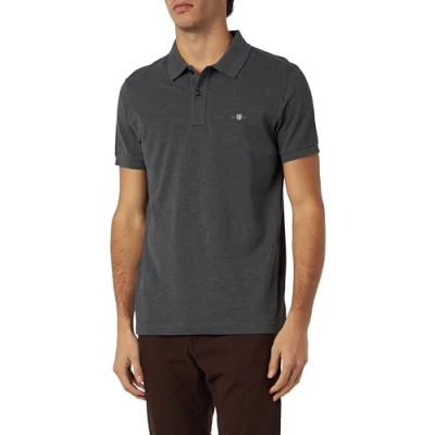 Afbeelding van GANT SLIM Shield Poloshirt, Heren, Maat: 3XL, Dunkelgrau