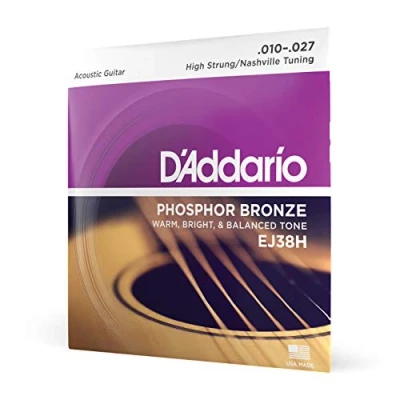 Afbeelding van D&#039;Addario Gitaarsnaren westerngitaar Akoestische EJ38H fosforbronzen snarenset voor 12 snaren 0,03 cm 0,06 (.012 .027 inch)