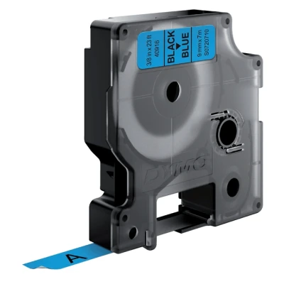 Afbeelding van Dymo 40916 (S0720710) Tape Zwart op blauw (9 mm)