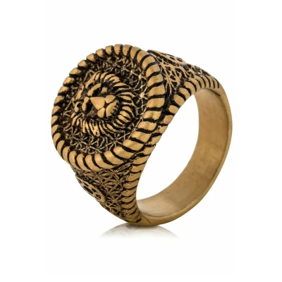 Afbeelding van Akitsune Imperator Ring goldcoloured, Heren, Maat: 65, Gold coloured