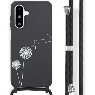 Afbeelding van Samsung Galaxy A26 Hoesje Siliconen en TPU (zacht) imoshion Softcase/Koordhoesje/Backcover Dandelion Black Telefoonhoesje