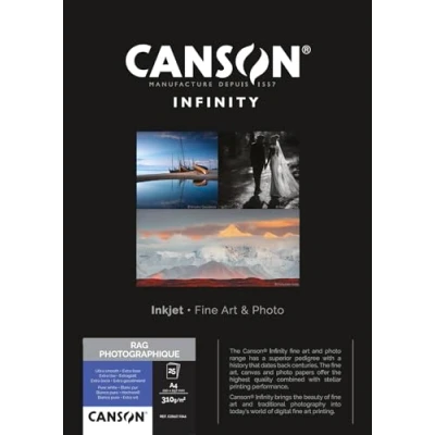 Afbeelding van Canson Infinity Rag Photographique 210gsm, wit mat inkjetpapier, A4, doos met 25 vel 310 g/m² A4 naturel