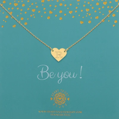 Afbeelding van Heart to Get Goudkleurige Kettingen Initalen hart met Letter ketting Initialen initiaal