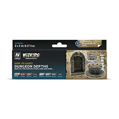 Afbeelding van Vallejo Dungeon Depths Wizkids Premium Paints 8 kleuren 8ml 80251