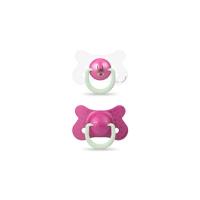 Afbeelding van Suavinex Night &amp; Day Rabbit Pink +18m Physio 2 Stuks Silicone Fopspeen SXSNF3071093