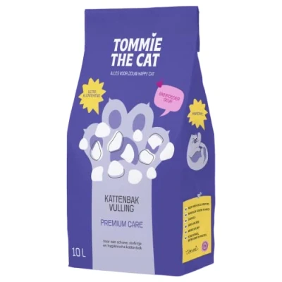 Afbeelding van Tommie the Cat kattenbakvulling kattengrind 20L ultra klontvormend babypoeder geur 100% stofvrij plakt niet