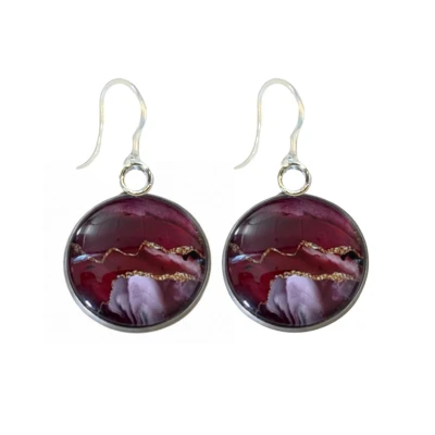 Afbeelding van Allergievrije lange oorbellen Burberie Bordeaux 16 mm Charme Bijoux