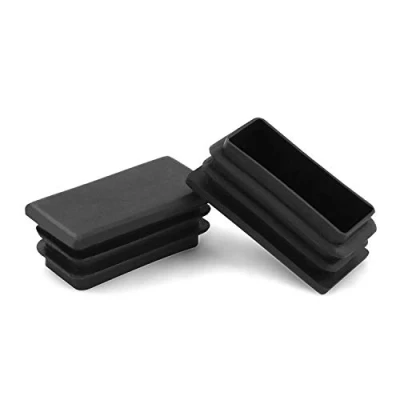 Afbeelding van QWORK® 10 STUKS 25 x 50 mm Rechthoekige zwarte kunststof eindkap voor buizen, stoelpoten