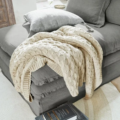 Afbeelding van LOBERON Plaid Cealena beige