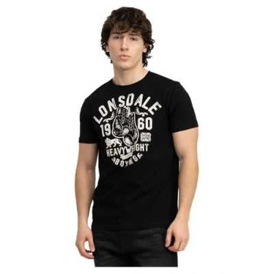 Afbeelding van Lonsdale Normale Passform Minver Tshirt print, Heren, Maat: 3XL, Black ecru
