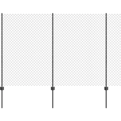 Afbeelding van vidaXL Kettinglink Hek met 20 U Palen Grijs 1.6x10 m Staal