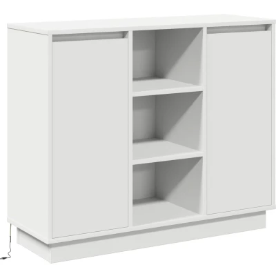 Afbeelding van vidaXL Dressoir met LED Wit 90x32x75 cm Engineered Hout