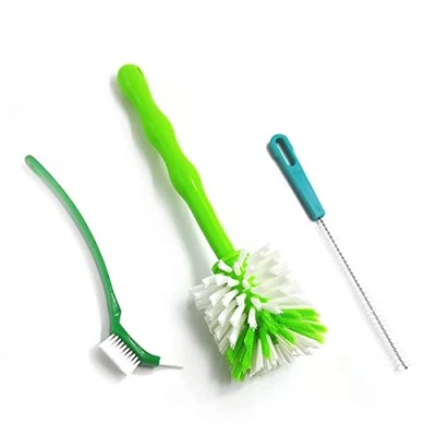 Afbeelding van 3 delige set reinigingsborstels voor Thermomix TM31 TM5 TM6 TM21 / Monsieur Cuisine Connect mixtpotborstel mesborstel met nylon borstels, reiniger afwasborstelset accessoires gereedschap