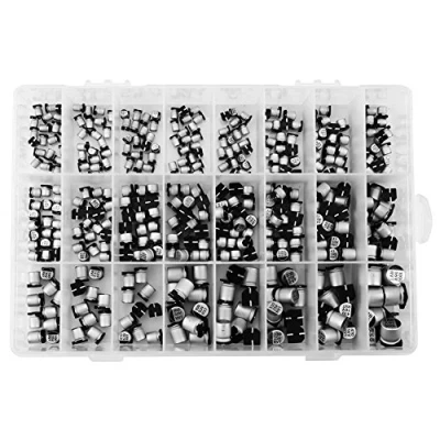 Afbeelding van 400 stks SMD Elektrolytische Condensator 24 Waarden Condensatoren Assortiment Kit Box Range 1uF 1000uF