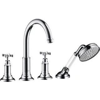 Afbeelding van Axor montreux afbouwdeel tweegreeps met omstel tbv bad tegelrand douchegarnituur uitloop 196mm chroom 16546000