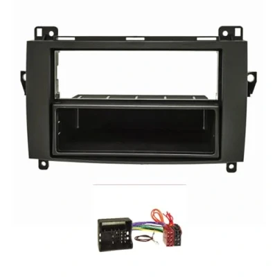 Afbeelding van tomzz Audio 2434 017 Radio installatie frame Set geschikt voor Mercedes a (w169) b (w245) Sprinter (w906) Viano Vito zwart met quadlock adapter iso