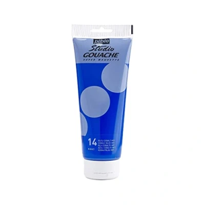 Afbeelding van Pébéo Studio gouache 220 ml professionele kleur, kleuren, dekkende en gepigmenteerde kleurkleuren kobaltblauw