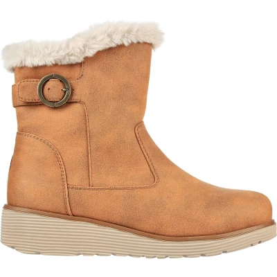 Afbeelding van Skechers KEEP SAKE Snowboots, Dames, Maat: 38, Cognac Veloursleer