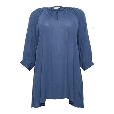 Afbeelding van Kaffe Curve KCami 3/4 SL Tunic Shirt, Vintage Indigo, 42 Dames, 40 Groten mate