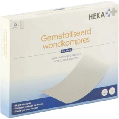 Afbeelding van Heka Klein Wondkompres gemetalliseerd 10 x 12 cm steriel stuks