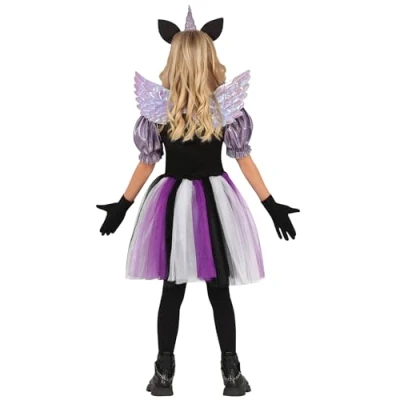 Afbeelding van Fiestas Guirca meisjes jurk dark unicorn 7 9 jaar (133 cm) Halloween kostuum voor kinderen