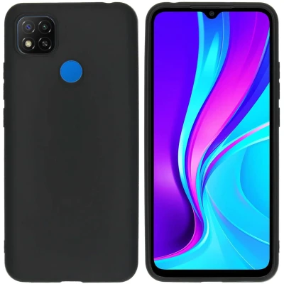 Afbeelding van Xiaomi Redmi 9C Hoesje Siliconen en TPU (zacht) iMoshion Softcase/Backcover Zwart Telefoonhoesje
