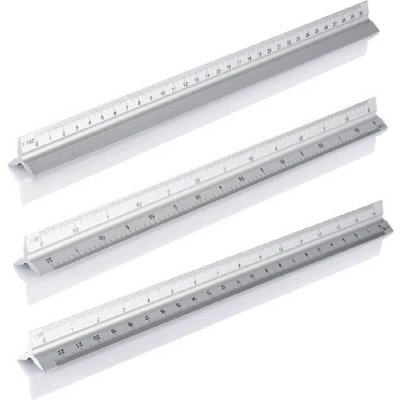 Afbeelding van Hofftech Aluminium Driekantige Schaallat Voor de ultieme precisie in metingen en tekeningen!