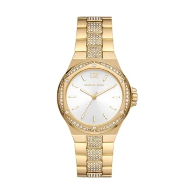 Afbeelding van Michael Kors MK7361 Horloge Lennox staal goudkleurig wit 37 mm