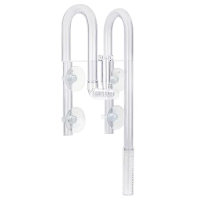 Afbeelding van MiOYOOW Aquarium Filtraat Buis, PVC+ABS U vormige Inflow &amp; Outflow Lelie Pijp met 4 Krachtige Zuignappen voor Geplant Tank 12/16mm