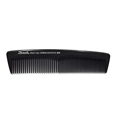 Afbeelding van Jäneke Universele zakkam 55813 van carbon (antistatisch), lengte 14 cm, 2 tanden fijn en grof, compacte koolstofkam voor onderweg