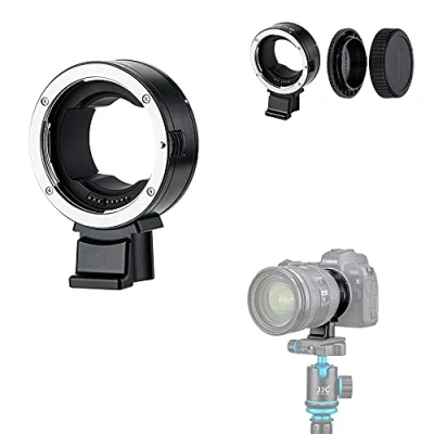 Afbeelding van JJC EF RF Auto Focus Mount Adapter Converter voor Canon EF/S Lens Naar EOS R Ra RP R3 R5 R5c R6 R6II R7 R8 R10 R50 en Meer Camera Afneembare Statiefvoet met 1/4&quot; 20 Threads