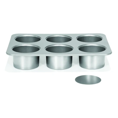 Afbeelding van Patisse Mini Cheesecake Bakvorm Losse Bodems 6 Vaks Ø8cm