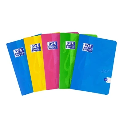 Afbeelding van Oxford Touch A5 120 pagina Softcover Genieten Notebook Diverse kleuren, Pack van 5