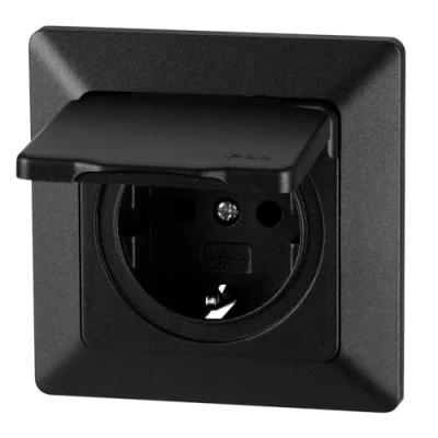 Afbeelding van UP stopcontact IP44 All in One C1 antraciet