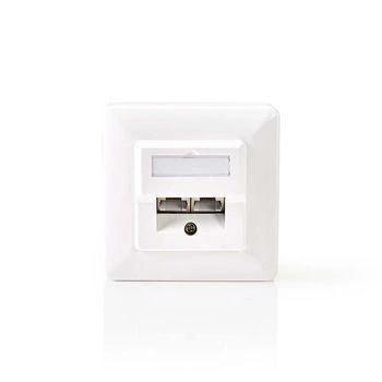 Afbeelding van RJ45 wandcontactdoos UTP (2x RJ45, Cat5e, Inbouw/Opbouw)