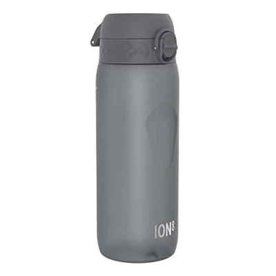 Afbeelding van ION8 Waterfles, 750 ml/24 oz, Lekvrij, Makkelijk te Openen, Veilige Vergrendeling, Vaatwasserbestendig, BPA vrij, Hygiënische Deksel, Draaghandvat, Gevormde Grip, Schoon, Geurvrij, Grijs