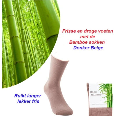 Afbeelding van 6 Paar Origineel Bamboe Sokken Maat 35 38 Kleur Beige