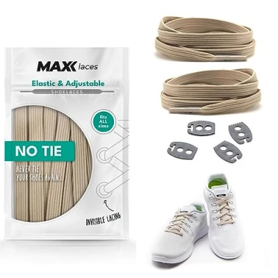 Afbeelding van MAXX laces platte elastische veters vor kinderen en volwassenen rubberen instelbare spanning zonder strikken flexibel voor alle soorten schoenen 1 lengte in 30+ kleuren