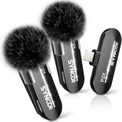 Afbeelding van SYNCO Draadloze Lavalier Microfoon voor iPhone, P2XL Professionele Revers Clip op Microfoons Vlogging, Tiktok, YouTube Video Recording, Beste Externe Lav iPhone 14/13/12/11/X