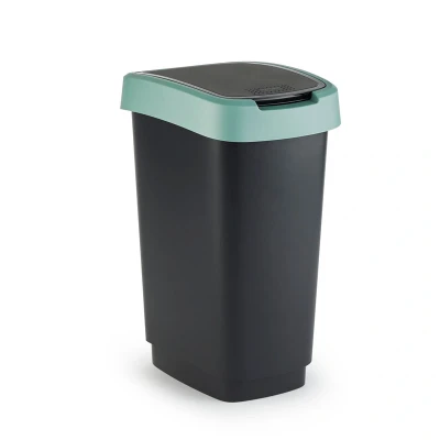 Afbeelding van Rotho Twist Afvalbak 25L Mistletoe Groen/Antraciet
