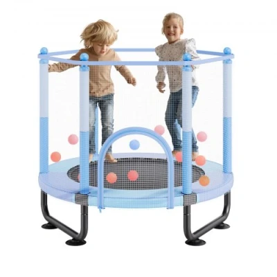 Afbeelding van VEVOR Mini Trampoline Indoor Training Rebounder voor kinderen met net 1545 mm Blauw