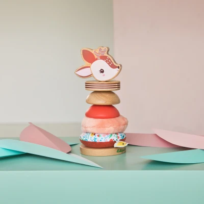 Afbeelding van Lilliputiens Houten en stoffen stapelpiramide Stella