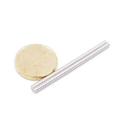 Afbeelding van Brudazon 90 mini schijfmagneten 2x1mm N52 sterkste niveau neodymium magneten ultrasterk Power magneet voor modelbouw, foto, whiteboard, notitiebord, koelkast, knutselen magnetische schijf