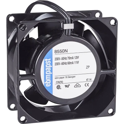 Afbeelding van ebm papst 8550 N universele ventilatoren, koelers en radiatoren (universeel, ventilator, 2700 tpm, 30 dB, 50 m3/h, zwart)