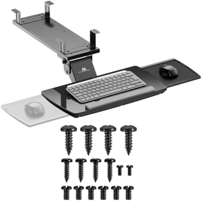 Afbeelding van Maclean Toetsenbordhouder voor onder het bureau, verstelbaar, max. 5kg, zwart, MC 156 B